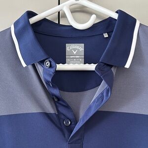 Callaway Men's Blue and Gray Polo Shirt